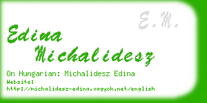 edina michalidesz business card